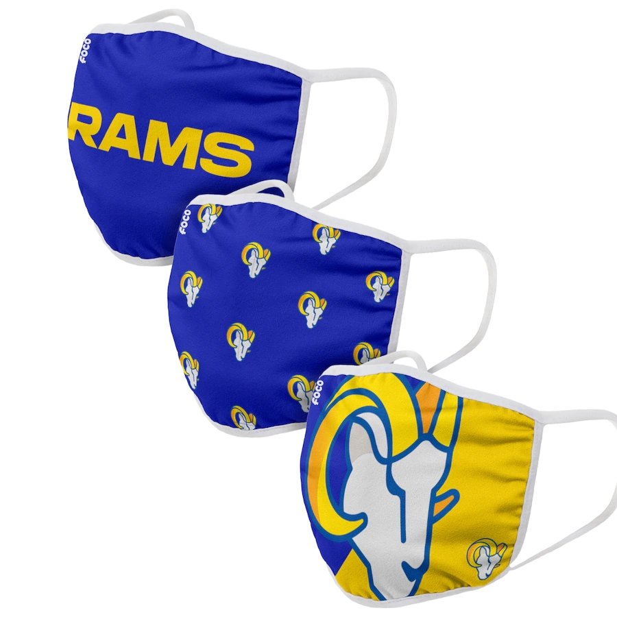  Los Angeles Rams Adult Face Covering 3-PackDust mask with filter->chicago bears->NFL Jersey